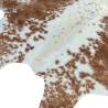 Tapis en peau de vache beige et blanc cassé | Très grand tapis en peau à poils
