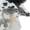 Tapis extra large en peau de vache noire, grise et blanche | Tapis en peau à poils extra large