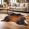 Large Brown & Tan Cowhide Rug | Light Brown Cow Hide | Tan Hair on Hide