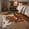 Large Tan & White Cowhide Rug | Tan & White Cowskin | Tan Hair on Hide