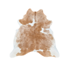 Large Tan & White Cowhide Rug | Tan & White Cowskin | Tan Hair on Hide