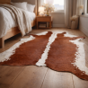 Large Light Brown & White Cowhide | Red Brown & White Cow Hide Rug|