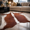 Large Light Brown & White Cowhide | Red Brown & White Cow Hide Rug|