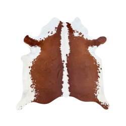 Large Light Brown & White Cowhide | Red Brown & White Cow Hide Rug|
