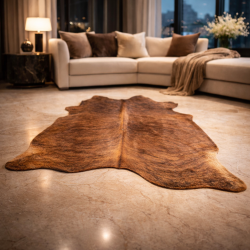 Large Brown Brindle Cowhide Rug| Brindle Cow Hide Rug| Brindle Cowskin