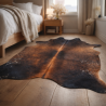 Tapis en peau de vache marron | Grande peau de vache marron | Peau à poils marron