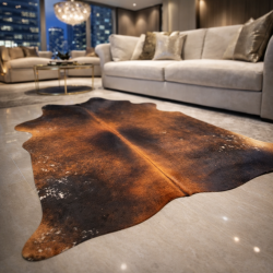 Large Brown Cowhide Rug | Large Brown Cow Hide | Brown Hair on Hide