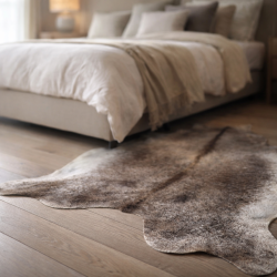 Peau de vachette marron/beige triple XL | Tapis en peau de vachette géant | Peau de vachette énorme