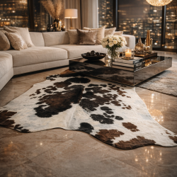Extra Large Brown & White Cowhide Rug | X/Large Natural Cow Hide
