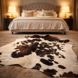 Tapis en peau de vache marron et blanche extra large | Peau de vache naturelle extra large