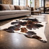Dark Brown & White Cowhide Rug| Space Saving Brown & White Cowhide Rug