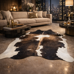 Large Brown & White Cowhide Rug| Brown & White Cowhide | Large Cowhides