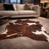 Tapis en peau de vache marron et blanche | Grandes peaux de vache