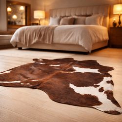 Large Brown & White Cow Hide Rug| Brown & White Cowhide | Large Cowhides