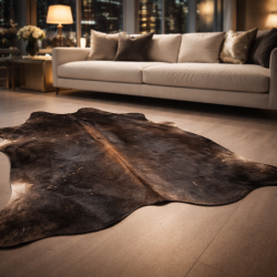 Large Natural Brown Cowhide | Brown Cow Hide Rug| Brown Hair on Hide |