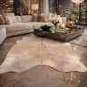 Tapis en peau de vache marron/beige double XL | Peau de vache marron clair | Peau de vache XXL |