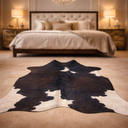 Grand tapis en peau de vache noire et blanche | Grande peau de vache noire et blanche