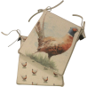 Coussins de chaise réversibles et fuselés motif faisan | Lot de 4, 6 ou 8 coussins