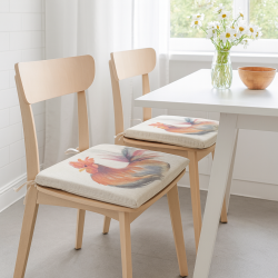 Rooster Reversible Tapered Seat Pads | Set of 2, 4, 6 or 8 Chair Pads