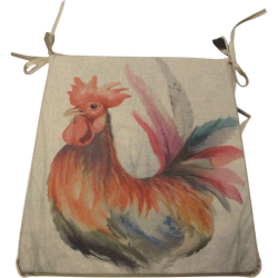Rooster Reversible Tapered Seat Pads | Set of 2, 4, 6 or 8 Chair Pads