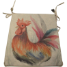 Coussins de chaise réversibles coniques à motif coq | Lot de 2, 4, 6 ou 8 coussins