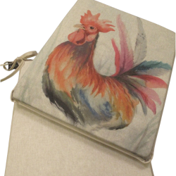 Coussins de chaise réversibles coniques à motif coq | Lot de 2, 4, 6 ou 8 coussins