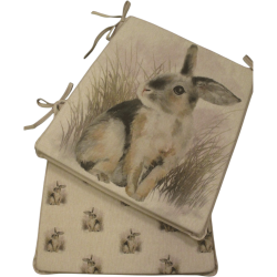 Rabbit Reversible Tapered Seat Pad | Set of 2,4,6 or 8 Bunny Chair Pads