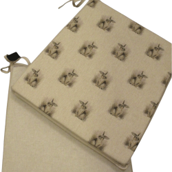 Small Rabbits Reversible Tapered Seat Pad | Set of 2,4,6,8 Chair Pads