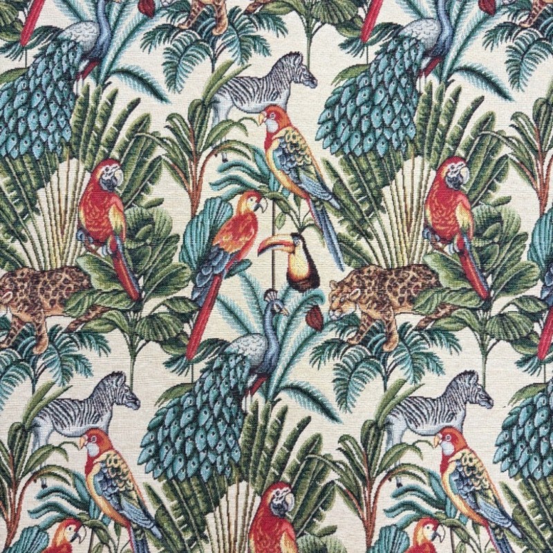Rainforest Natural Tapestry Fabric |Tropical Printed Fabric |Craft Fabric