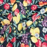 Zwarte Fruit Tapijtstof |Fruit Bedrukte Stof |Fruit Ambachtelijke Stof