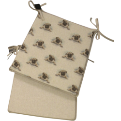 Kleines Pug Wendesitzkissen mit konischer Form | Set mit 2, 4, 6 oder 8 Stuhlkissen
