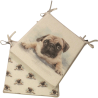 Großes Pug-Wendekissen für konische Sitze | Set mit 2, 4, 6 oder 8 Stuhlkissen