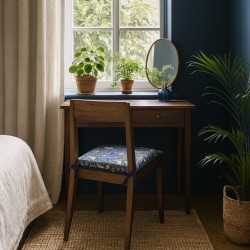 Tapered Seat Pad Strawberry Thief Navy | William Morris Print Seat Pads