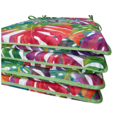 Coussin d'assise conique à motif de feuilles tropicales | Coussins d'assise multicolores modernes |