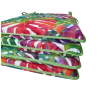 Cuscino per seduta affusolato con foglie tropicali | Cuscini per seduta moderni multicolori |
