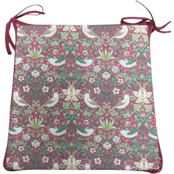 Cuscino per Sedia con Seduta Affusolata Strawberry Thief Crimson | Cuscini per Sedia William Morris