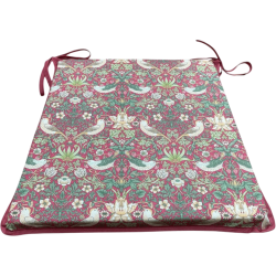 Tapered Seat Pad Strawberry Thief Crimson | William Morris Seat Pads