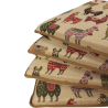 Coussin d'assise conique en tapisserie Lama | Coussins d'assise originaux en tapisserie animalière |