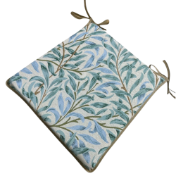 Tapered Seat Pad Willow Bough Tapestry Seaspray | Green  Seat Pads