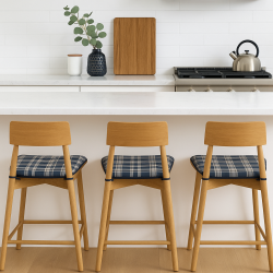 Coussins de siège coniques en denim à carreaux Highland | Coussins de chaise coniques à carreaux