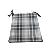 Highland Check Denim Tapered Seat Pads | Checked Tapered Chair Pads