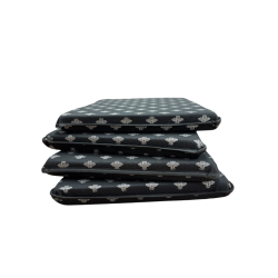 Coussins de siège coniques Silver Bee | Coussins de chaise coniques noirs et argentés