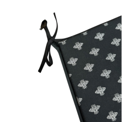 Coussins de siège coniques Silver Bee | Coussins de chaise coniques noirs et argentés