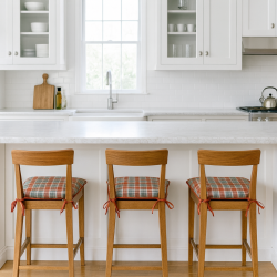 Highland Check Autumn Tapered Seat Pads | Checked Tapered Chair Pads