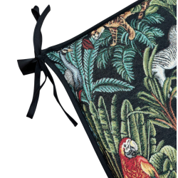 Coussins de siège coniques motif tapisserie forêt tropicale noire | Coussins de siège coniques jungle