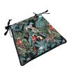 Coussins de siège coniques motif tapisserie forêt tropicale noire | Coussins de siège coniques jungle