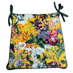 Coussins de chaise coniques en velours Midsummer | Coussins de chaise coniques en velours à motifs floraux