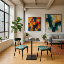Velvet Tranquillity Tapered Seat Pads | Floral Velvet Chair Pads |