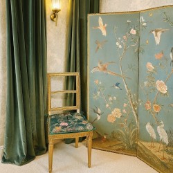 Velvet Chinoiserie Tapered Seat Pads | Luxury Oriental Velvet Chair Pads