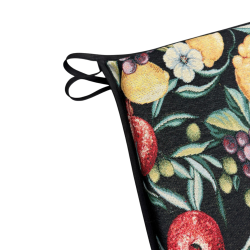 Zwarte Fruit Tapestry Taps Toelopende Stoelkussens| Fruitontwerp Taps Toelopend Stoelkussen